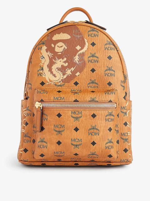 MCM x A Bathing Ape Stark faux-leather backpack