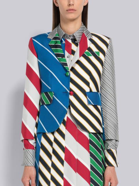 Thom Browne Fun-Mix Awning Stripe Silk High Armhole Sport Coat
