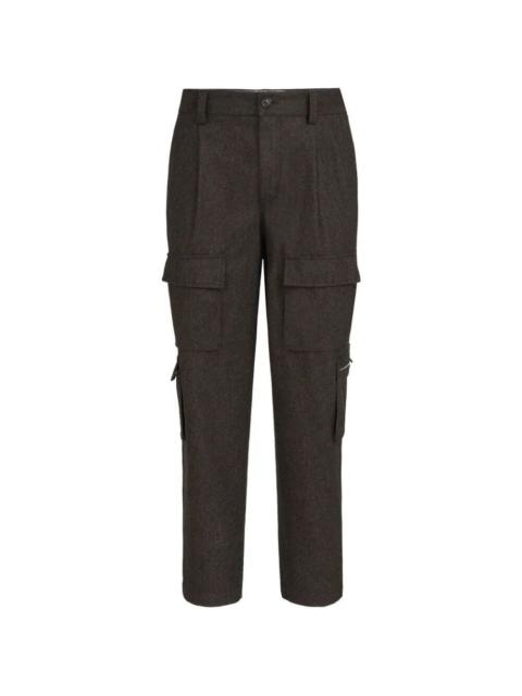 Brunello Cucinelli Virgin Wool Flannel Trousers with Cargo Pockets