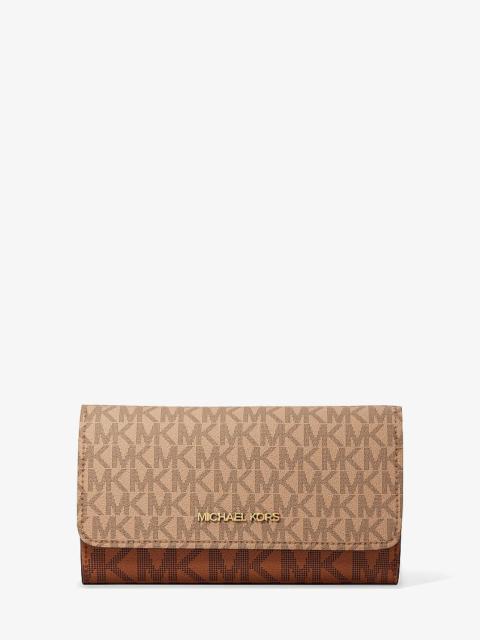 MICHAEL KORS Jet Set Large Signature Logo Tri-Fold Wallet