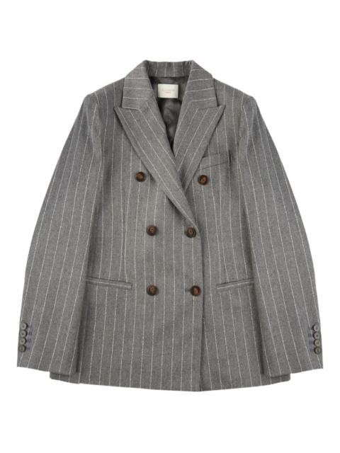SLOWEAR double-breasted pinstripe jacket