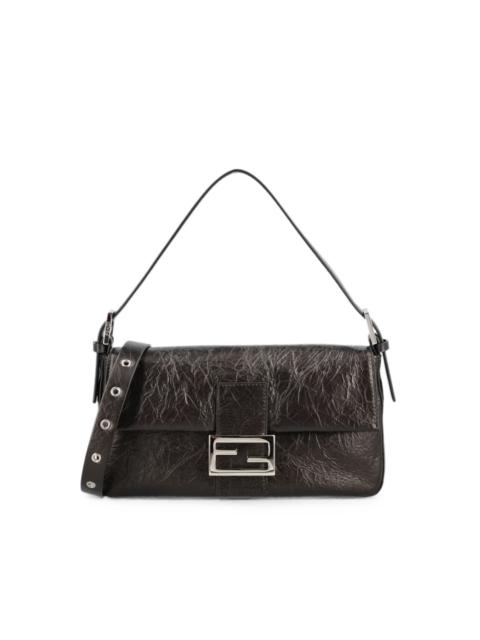 FENDI Baguette® 26424 crackled black leather bag