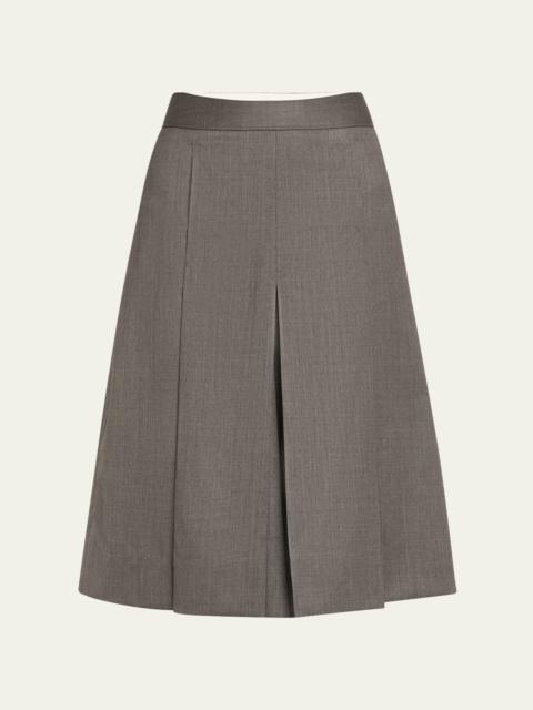 Pleated Stretch Wool Culottes