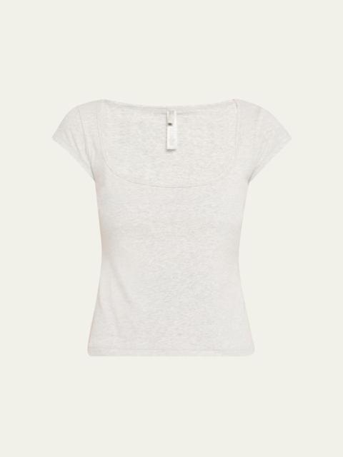 SKIMS Scoop-Neck Cotton Jersey Tee