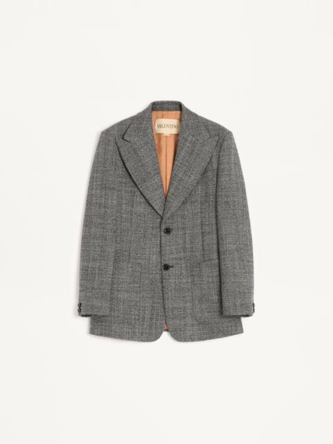 VALENTINO SINGLE-BREASTED MOULINÉ WOOL JACKET