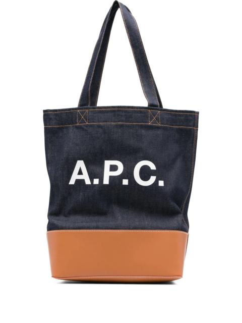A.P.C. A.p.c. Medium Logo-detail Denim Tote Bag