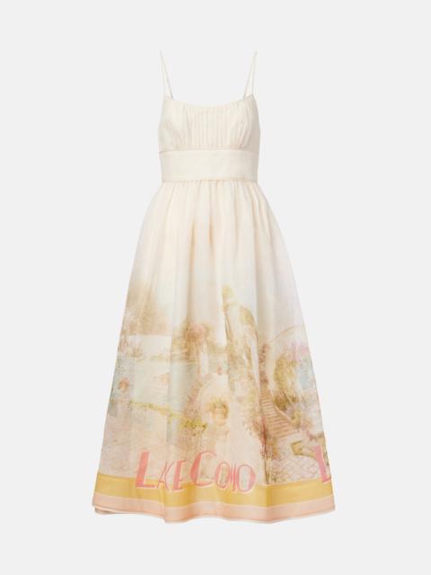 Zimmermann Como printed linen and silk midi dress