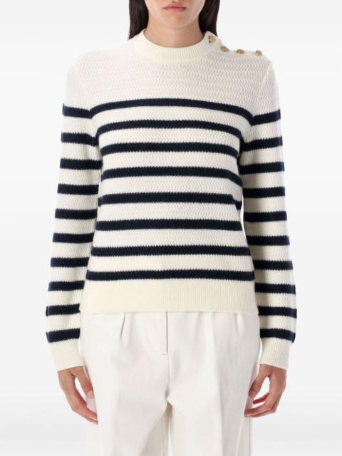 A.P.C. striped button-detailed sweater