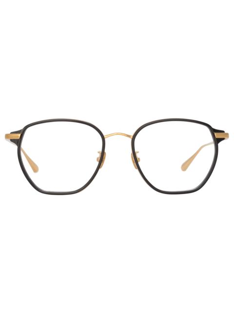 LINDA FARROW DANILO ANGULAR OPTICAL FRAME IN YELLOW GOLD