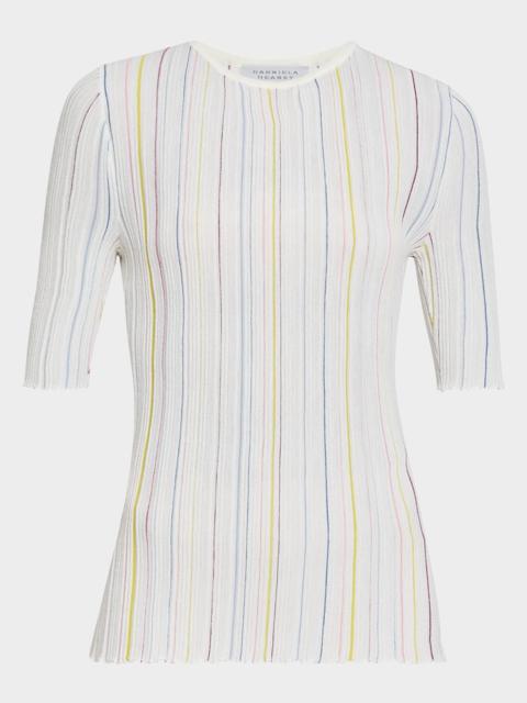 GABRIELA HEARST Fitz Stripe Wool Top