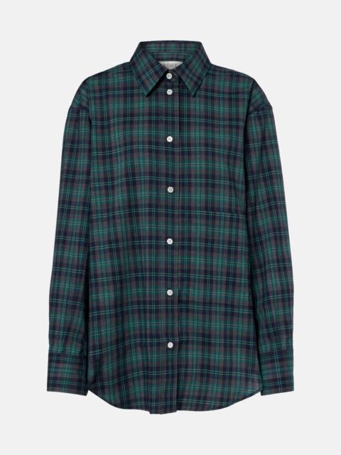 RÓHE Checked oversized wool-blend shirt
