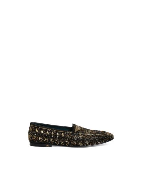 Dolce & Gabbana sequin-embellished bead-embellished loafers