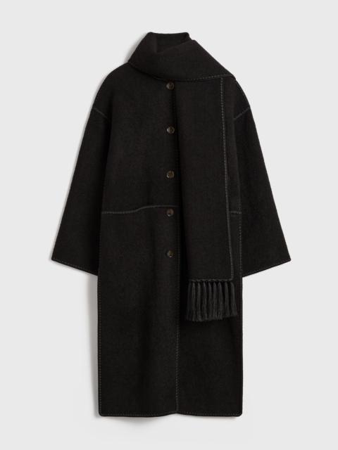 Totême Embroidered scarf coat black