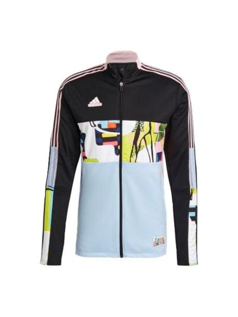 adidas adidas Colorblock Soccer/Football Sports Jacket Black H50879