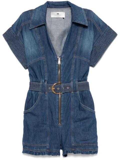 ELISABETTA FRANCHI belted denim romper