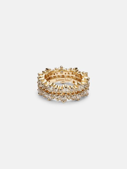 SUZANNE KALAN Milli 18kt gold tech ring jackets with diamonds