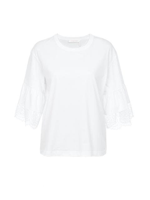 See by Chloé LACE-TRIM T-SHIRT