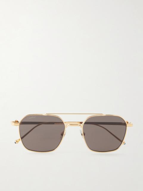 Cartier Pasha Square-Frame Gold-Tone Sunglasses