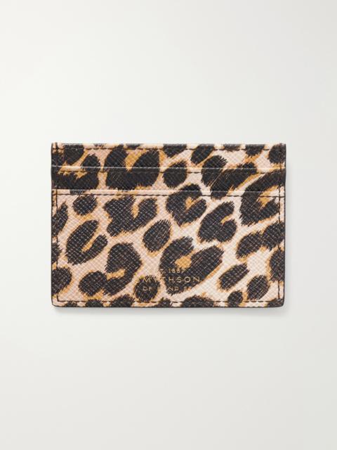 Smythson Panama Leopard-printed Leather Cardholder
