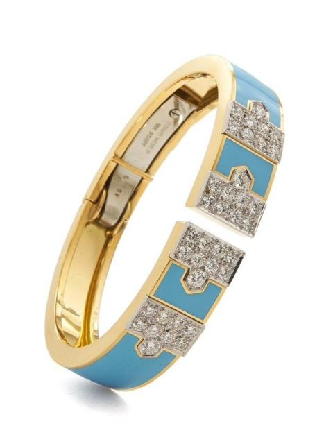 DAVID WEBB Diamond Light Blue Lane Bracelet