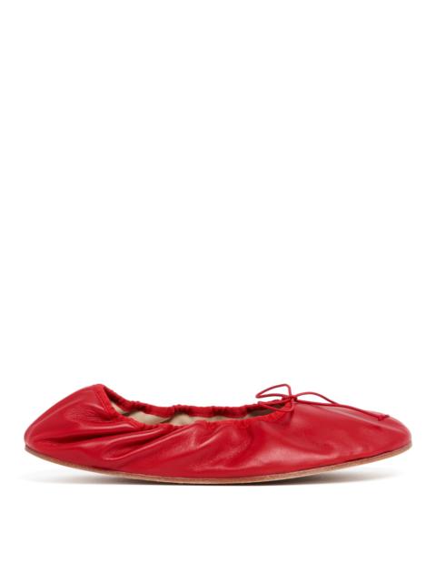 The Row Red Rounded Flat Ballet Flats