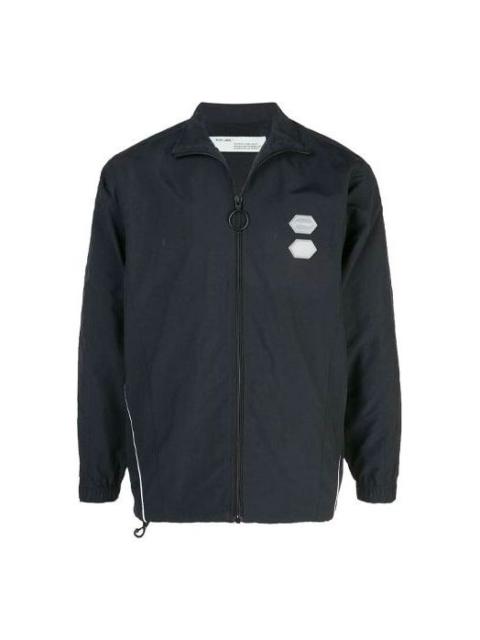 Off-White Off-White Solid Color Stand Collar Zipper Jacket Slim Fit Version Black OMBD010R19C010211000