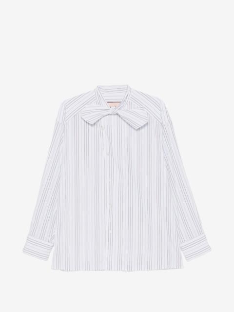 Plan C striped pussy-bow shirt