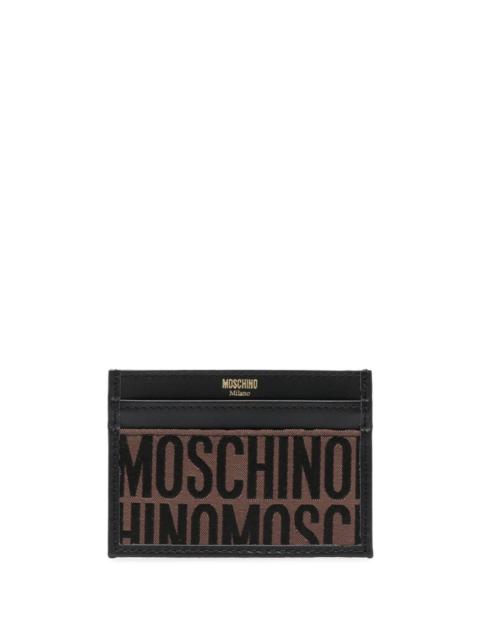 Moschino Brown Logo Jacquard Card Holder