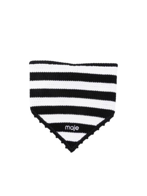 maje crochet-knit striped bandana