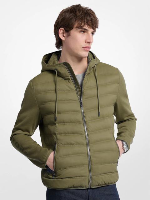 MICHAEL KORS Galway Quilted Mixed-Media Jacket