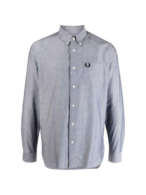 Fred Perry logo-embroidery cotton shirt