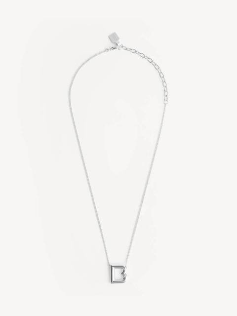 BALENCIAGA B Necklace in Shiny Silver
