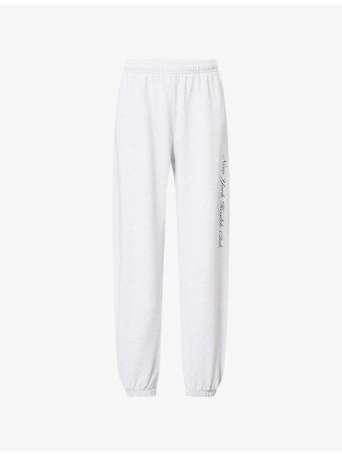 Sporty & Rich Health Club Logo-Print Cotton Jogging Bottoms