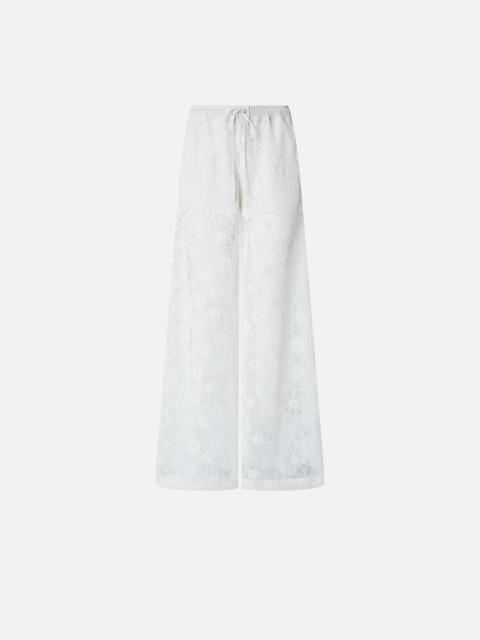 TROUSERS IN FLORAL EMBROIDERED LACE