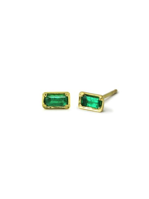 ILA Leone 14K Yellow Gold Emerald Earrings green