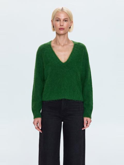 PISTOLA KIT V-NECK LONG SLEEVE PULLOVER SWEATER - WINTERGREEN
