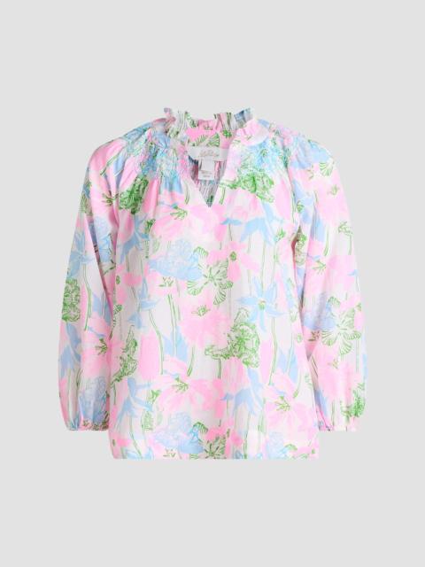 Lilly Pulitzer Women's Lourdes Floral Cotton-Blend Blouse - Resort White Viney