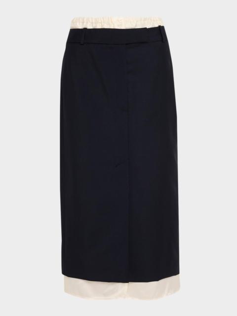RÓHE Boxer Detail Virgin Wool-Mohair Midi Skirt