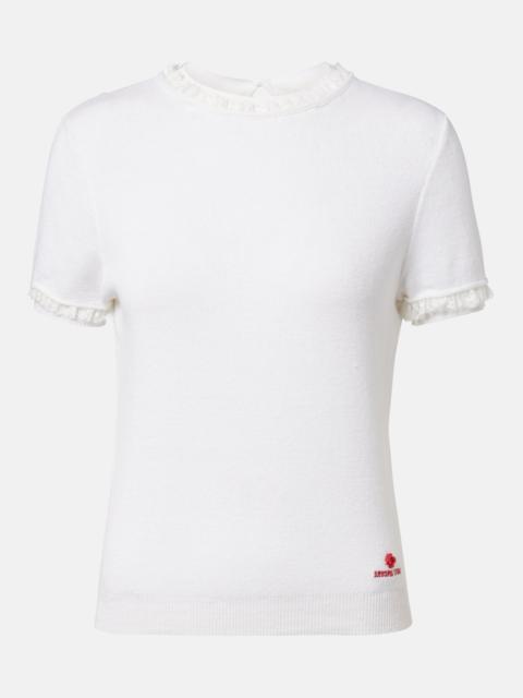 SHUSHU/TONG Lace-trimmed linen top