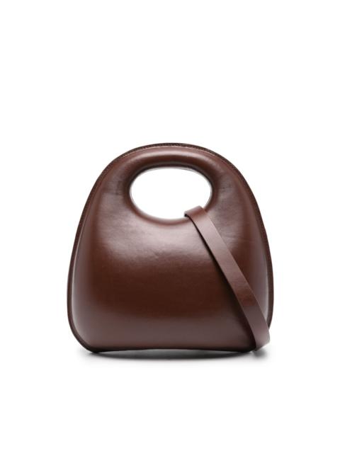 Egg leather tote bag
