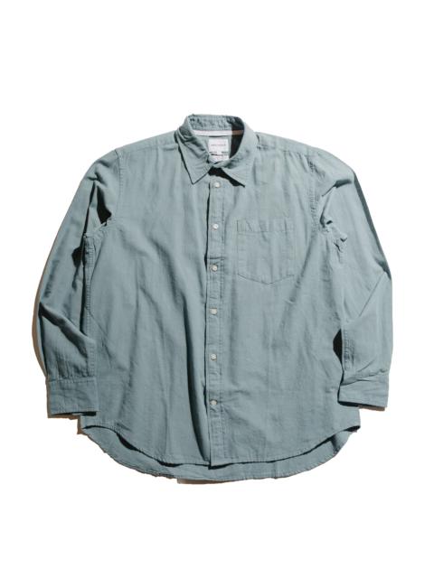 Algot Relaxed Cotton Linen Shirt Greyish Blue