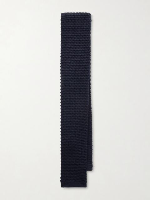 DE BONNE FACTURE + Marcel Lassance 6cm Knitted Wool Tie Navy