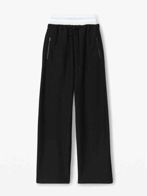 Alexander Wang wide leg sweatpants with pre-styled detachable logo brief