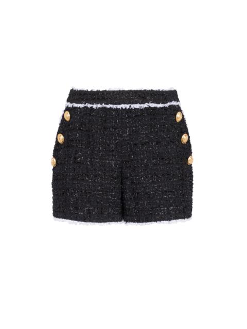 Balmain High-waisted tweed shorts