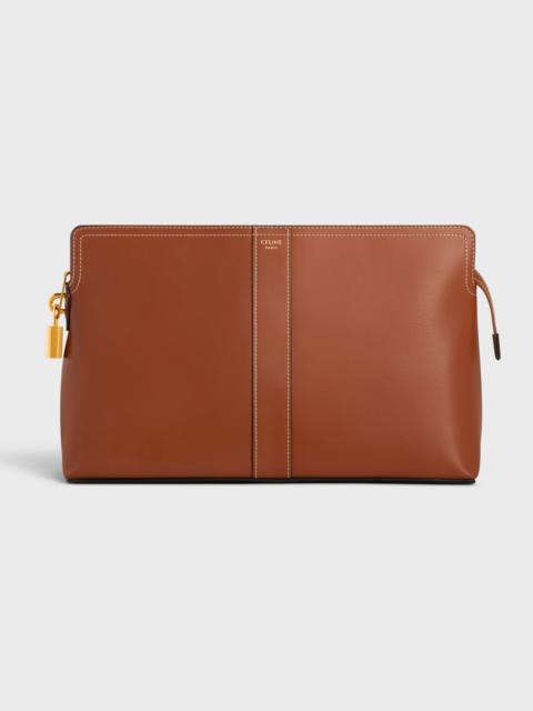 CELINE Lock Toiletry Pouch in Shiny Calfskin