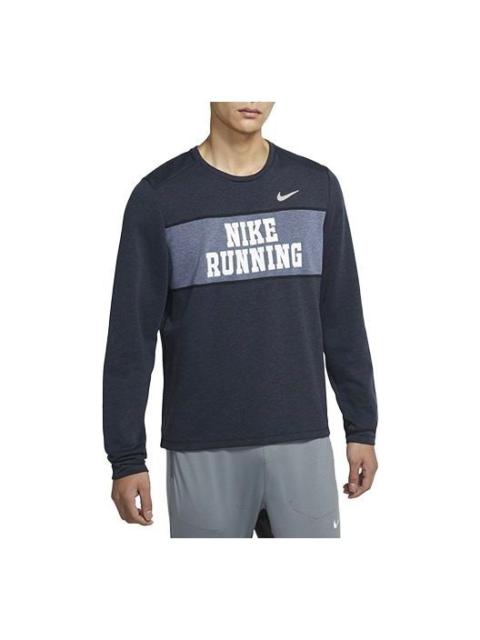 Nike MENS Dri-FIT Heritage Running Sports Printed Crew Neck Blue Dark blue DA3052-011