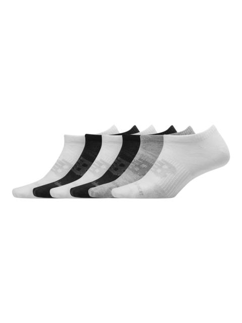 New Balance Flat Knit No Show Socks 6 Pack