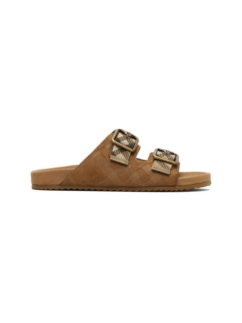 Brown Check Suede Urchin Sandals