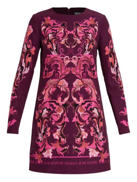 VERSACE JEANS COUTURE printed long-sleeve mini dress