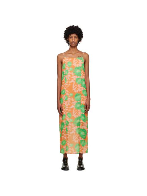 GANNI floral-print 슬립 드레스